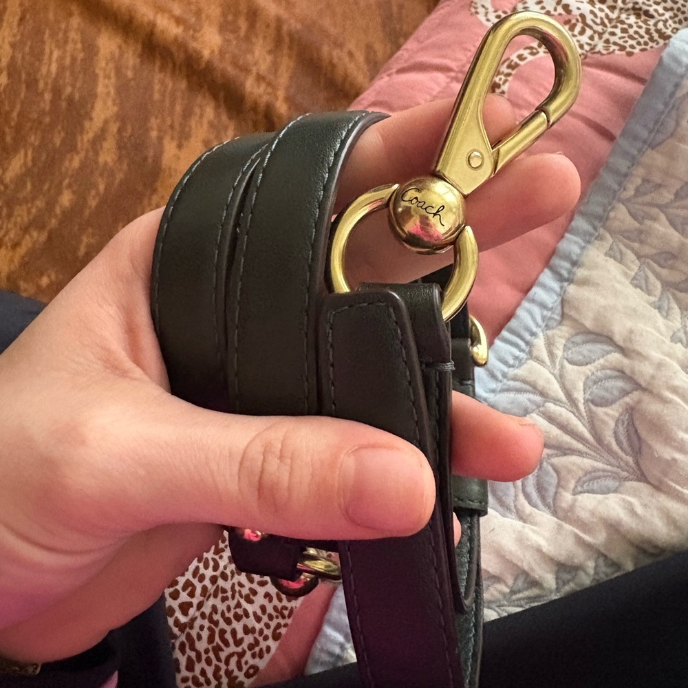 Coach Forrest green Leather Strap with Gold Hardware